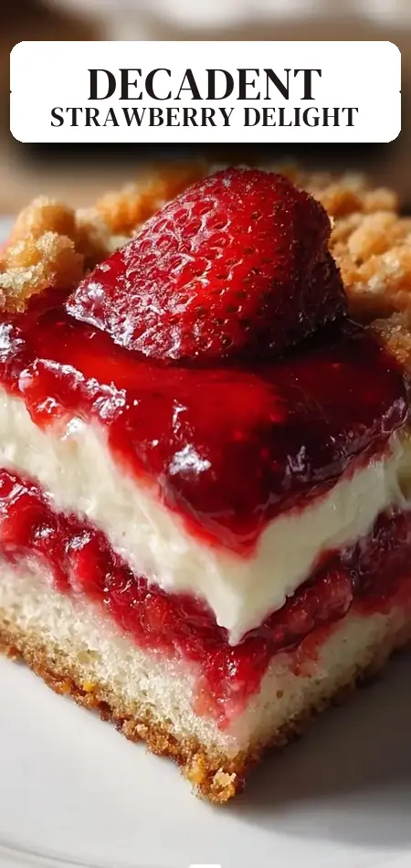 Pinterest pin (Design 2) for Strawberry Cheesecake Dump Cake