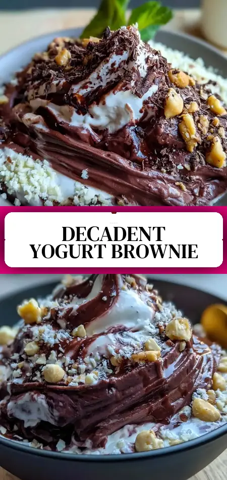 Pinterest pin (Design 3) for Creamy Protein Brownie Batter Greek Yogurt Bowl