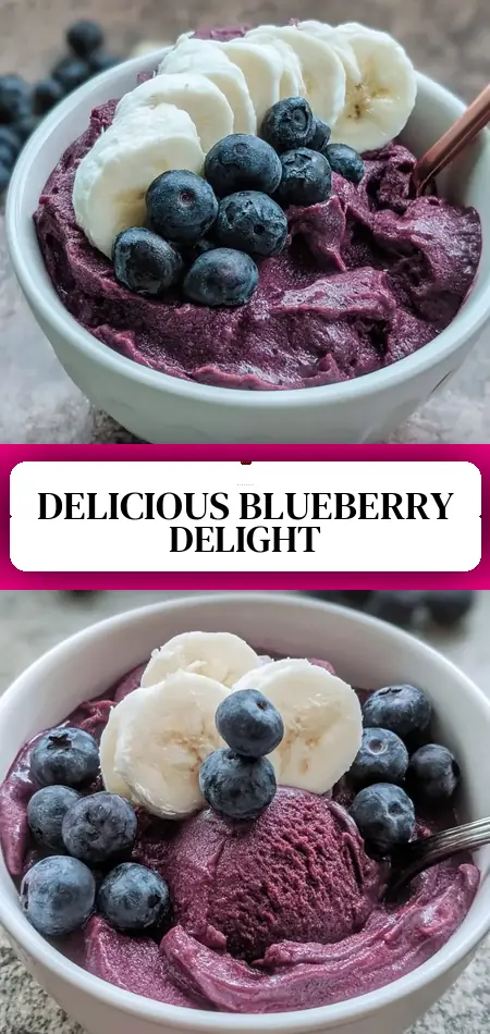 Pinterest pin (Design 3) for Blueberry Protein Ice Cream