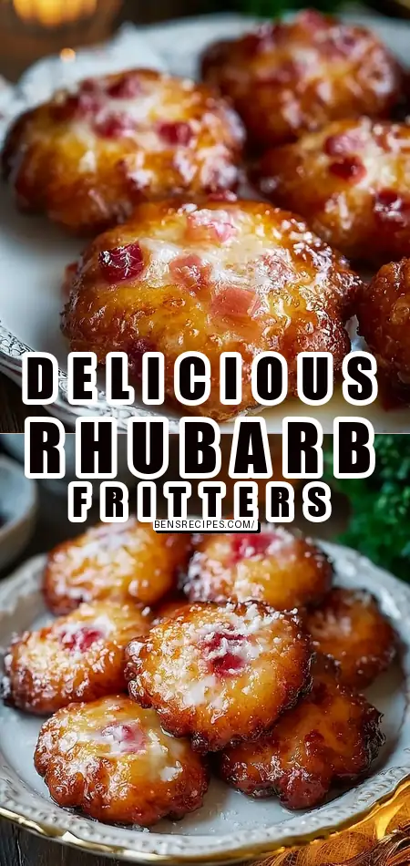 Pinterest pin (Design 1) for Baked Rhubarb Fritters