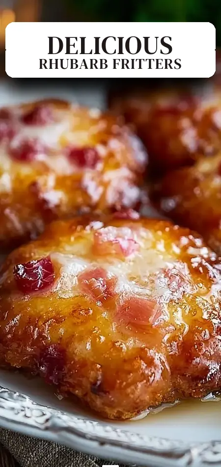 Pinterest pin (Design 2) for Baked Rhubarb Fritters