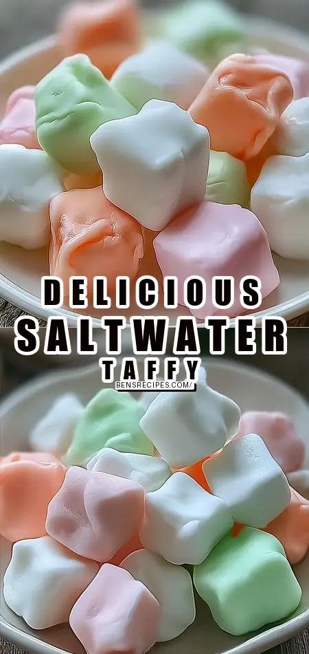 Pinterest pin (Design 1) for Homemade Saltwater Taffy Rolls