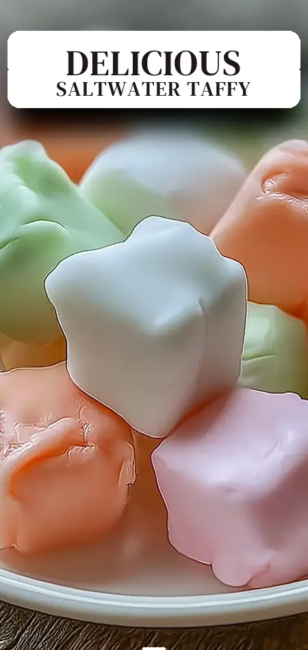 Pinterest pin (Design 2) for Homemade Saltwater Taffy Rolls