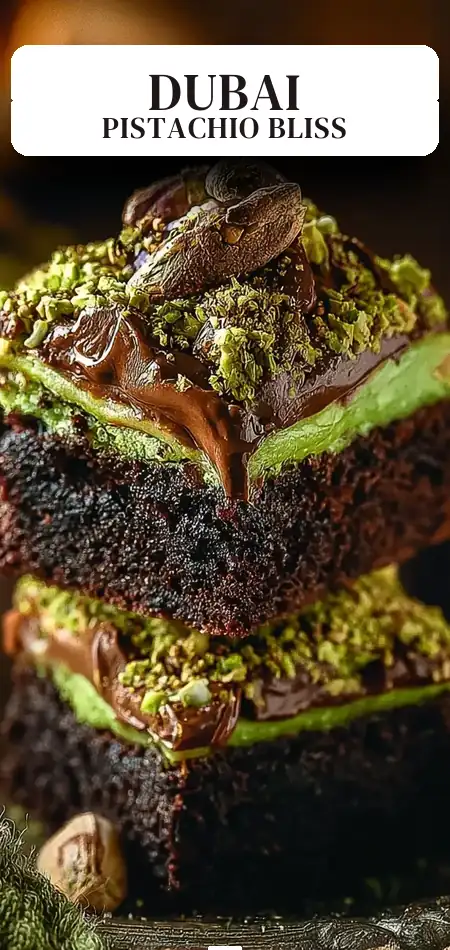 Pinterest pin (Design 2) for Pistachio Dubai Brownies