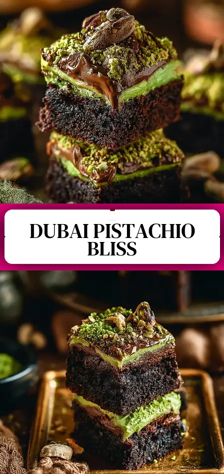 Pinterest pin (Design 3) for Pistachio Dubai Brownies