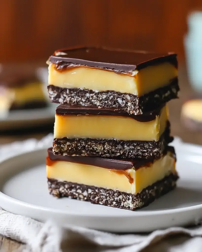 A delicious plate of Decadent Nanaimo Bars that Will Wow Your Taste Buds