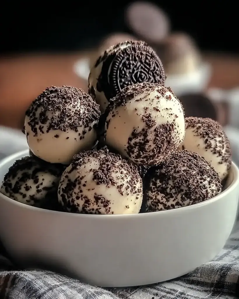 A delicious plate of Delicious Cream Cheese Oreo Protein Balls to Energize Your Day