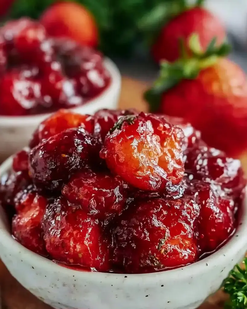 A delicious plate of Delicious Strawberry Compote Recipe