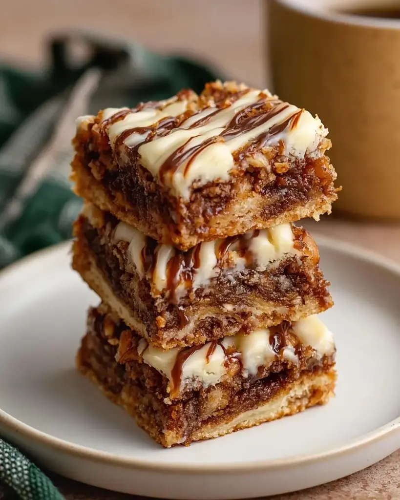 A delicious plate of Delightful Cinnamon Roll Bliss Bars
