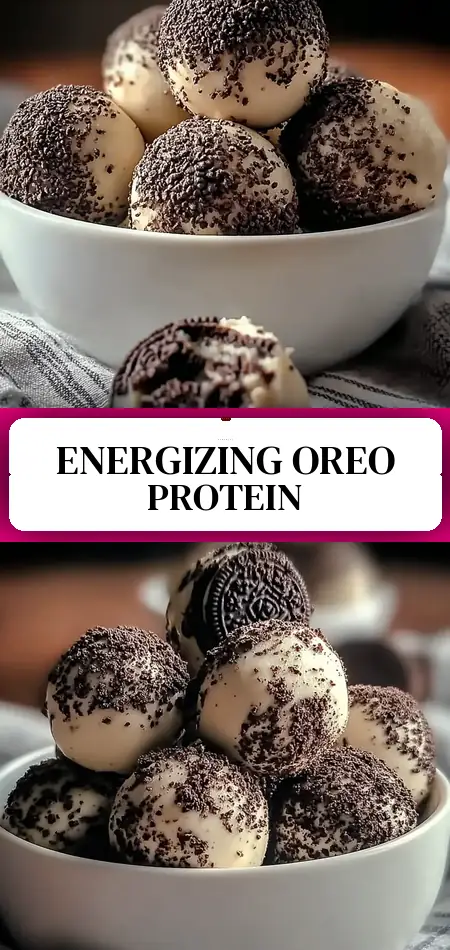 Pinterest pin (Design 3) for Delicious Cream Cheese Oreo Protein Balls to Energize Your Day