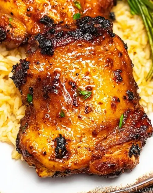 A delicious plate of Easy Air Fryer Boneless Skinless Chicken Thighs