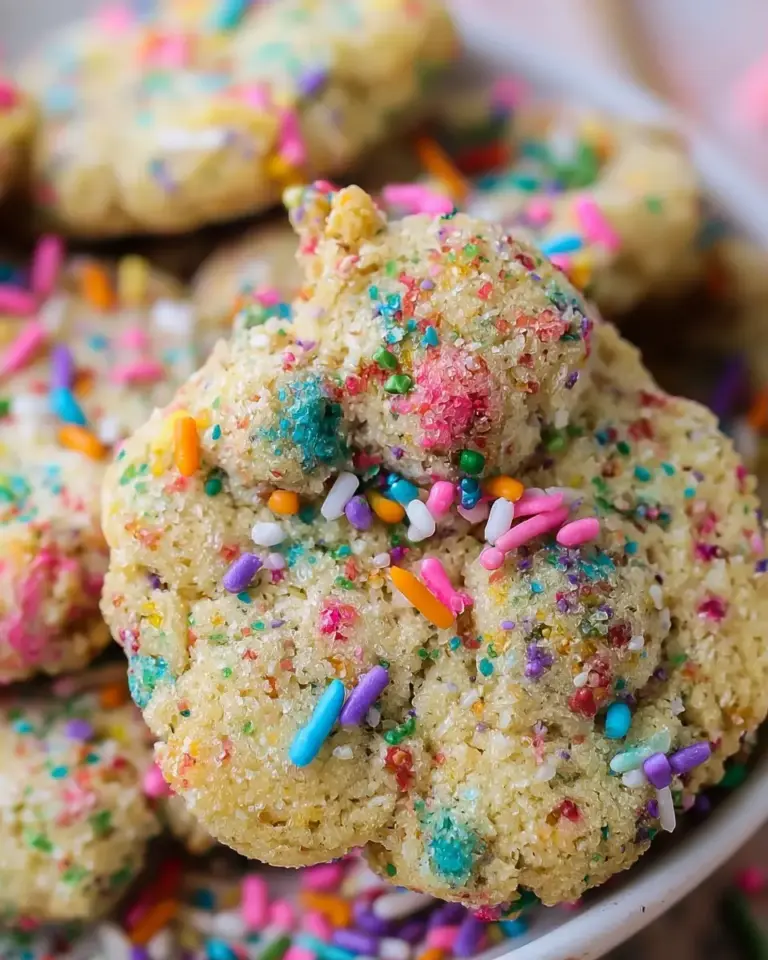 A delicious plate of Easy Air Fryer Confetti Cookies