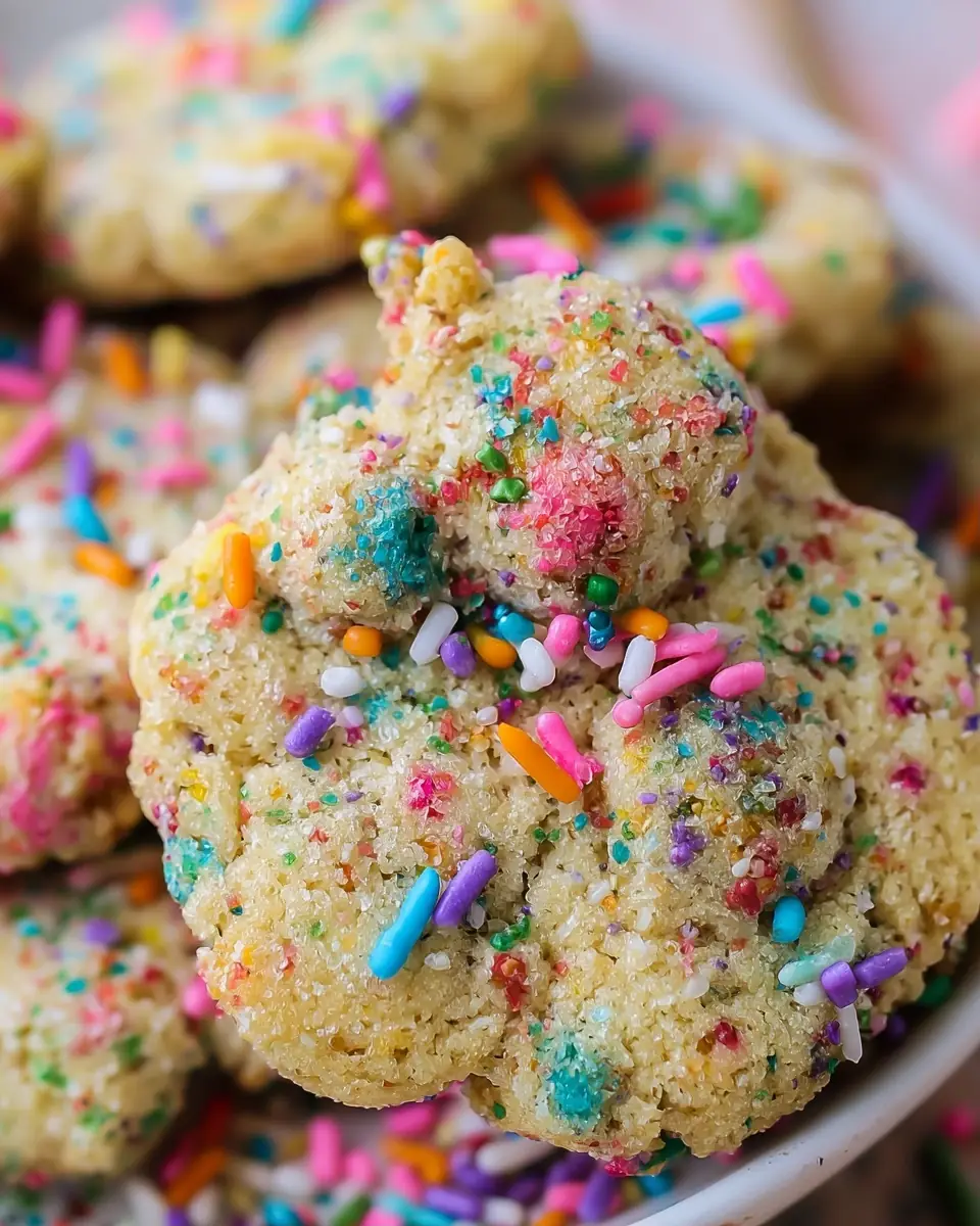 A delicious plate of Easy Air Fryer Confetti Cookies
