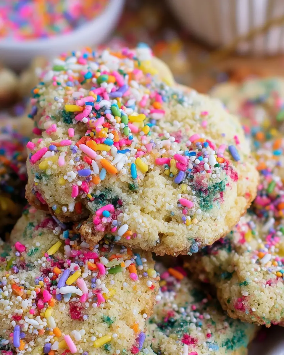 A delicious plate of Easy Air Fryer Confetti Cookies