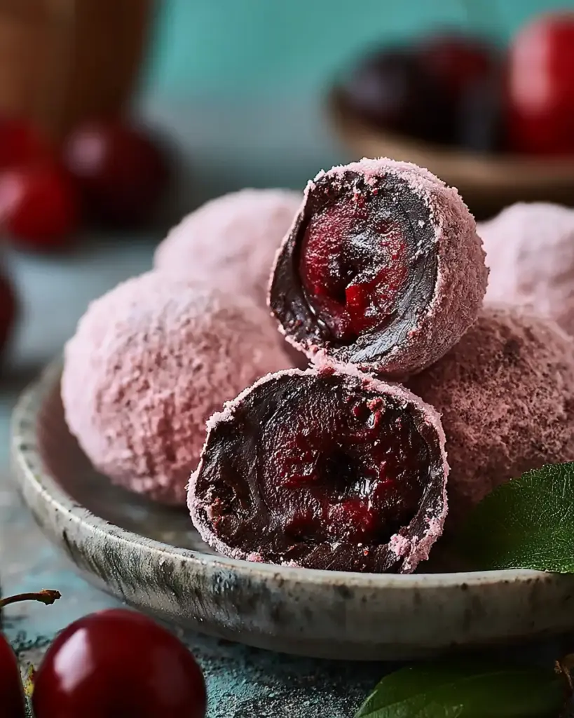 A delicious plate of Easy Cherry Mash Truffles: Pure Nostalgic Bliss