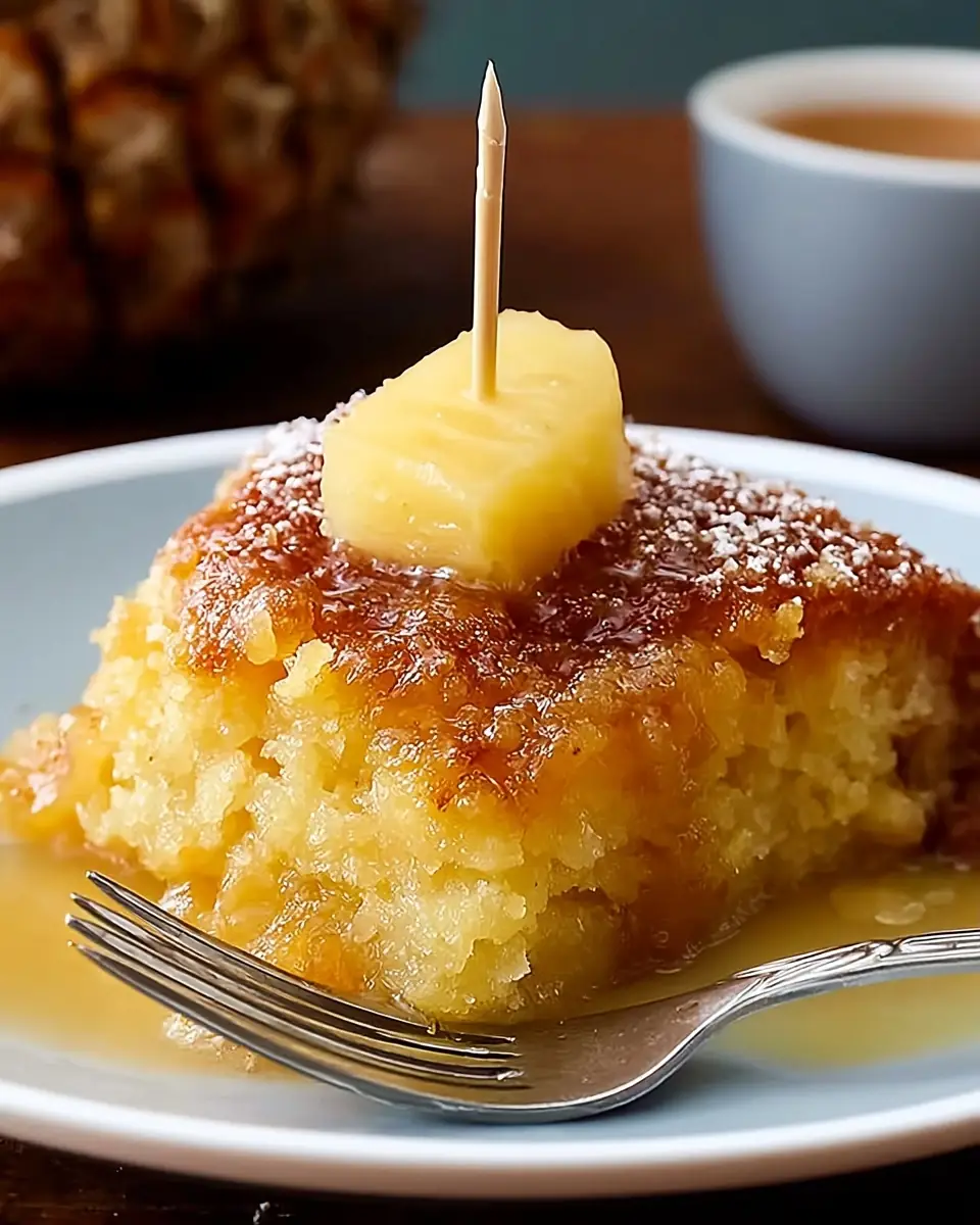 A delicious plate of Easy Pineapple Dump Cake Recipe