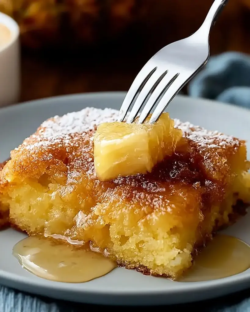 A delicious plate of Easy Pineapple Dump Cake Recipe