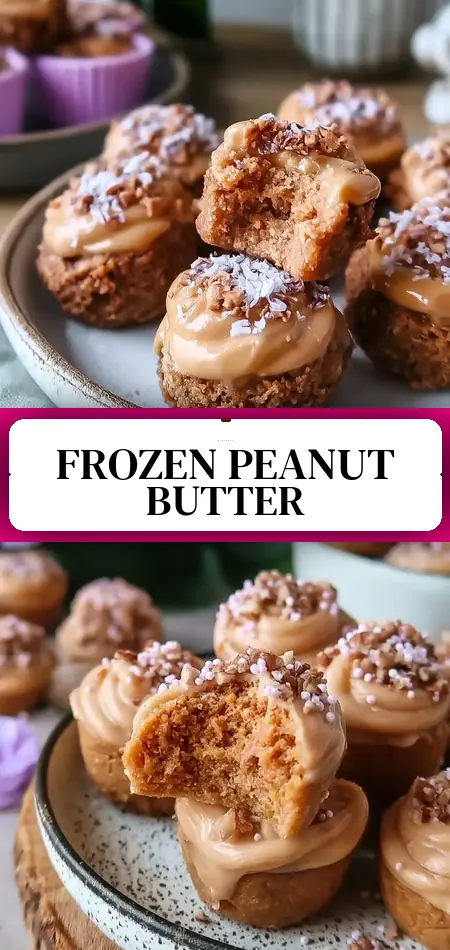 Pinterest pin (Design 3) for No-Bake Frozen Peanut Butter Bites 12g Protein Easy Recipe
