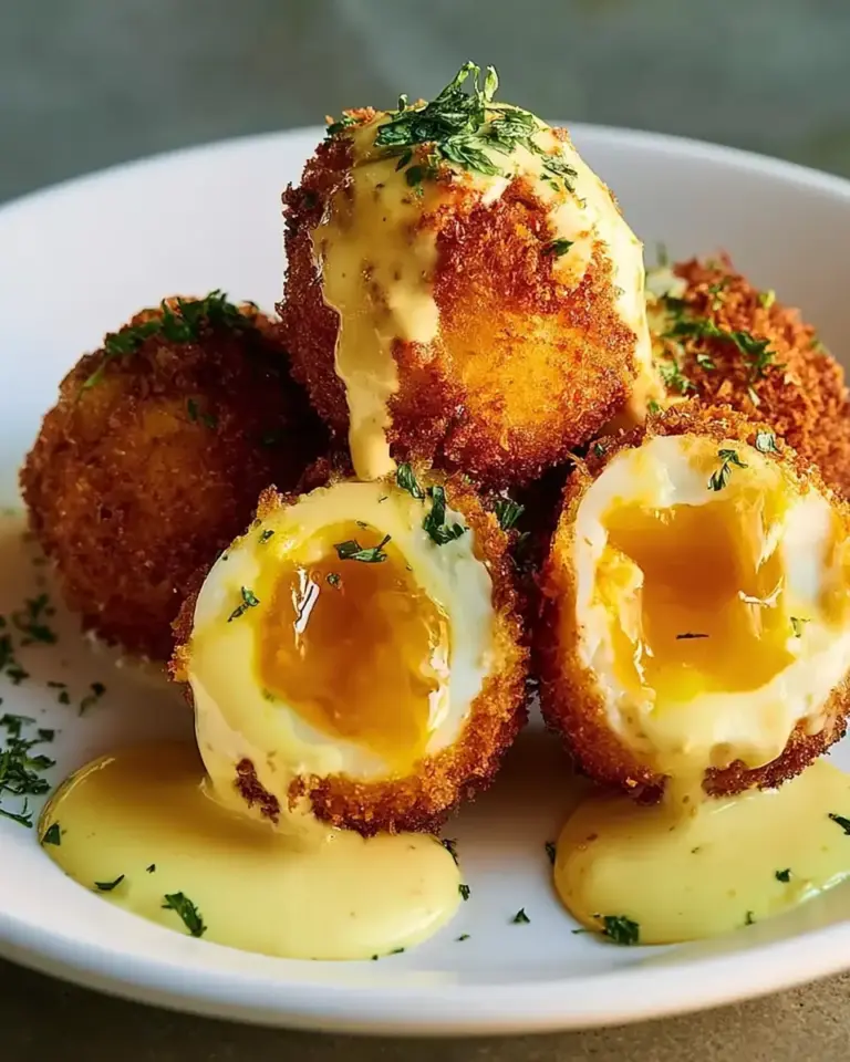 A delicious plate of Fried Deviled Eggs Recipe