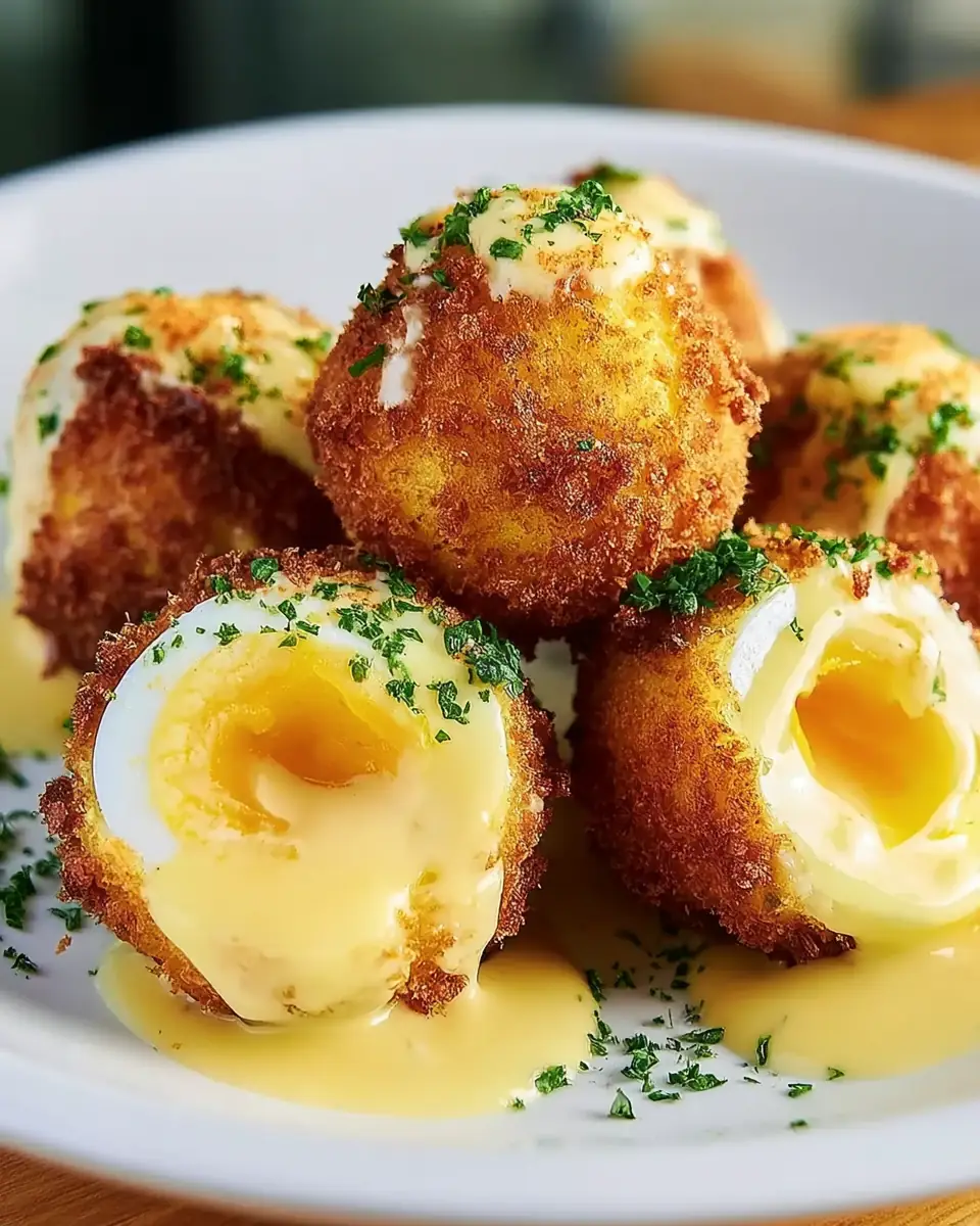 A delicious plate of Fried Deviled Eggs Recipe