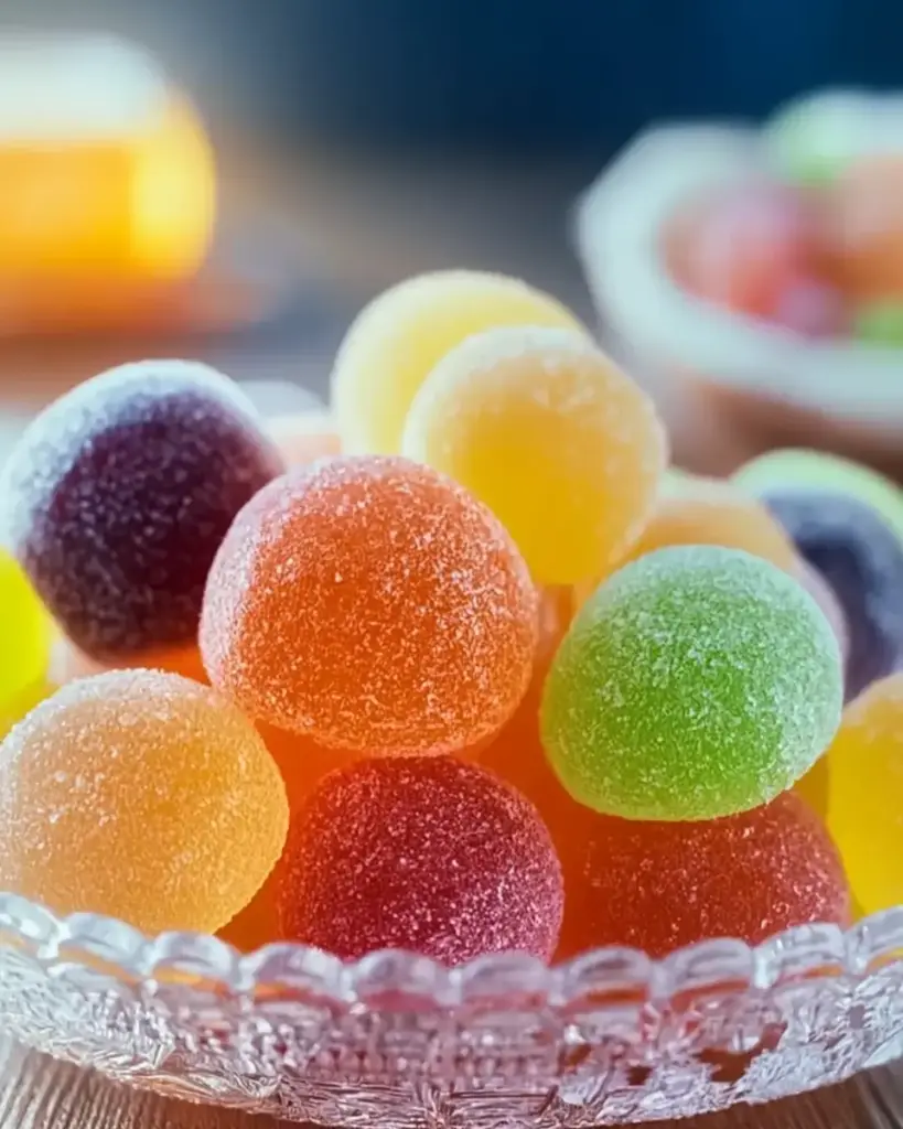 A delicious plate of Fruity Homemade Gumdrops