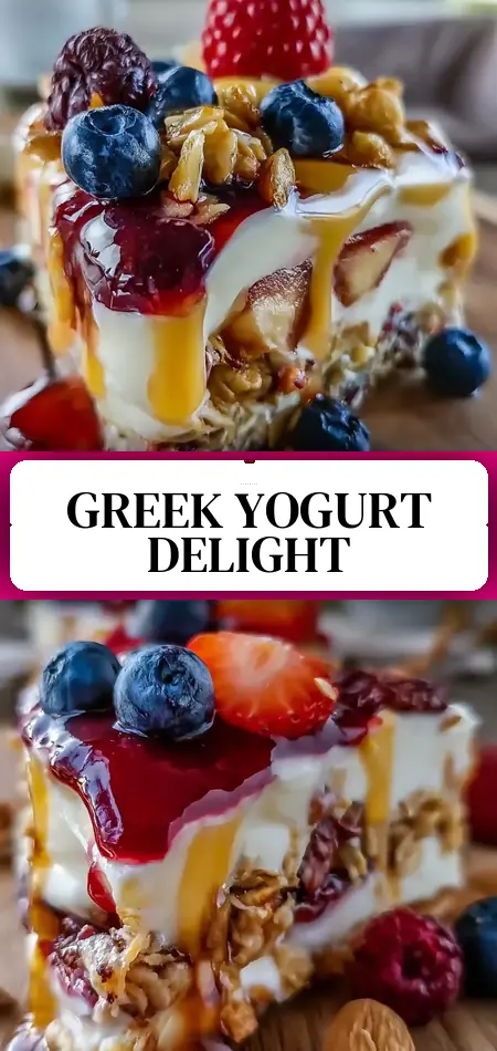 Pinterest pin (Design 3) for Protein-Packed Greek Yogurt Parfait Bar