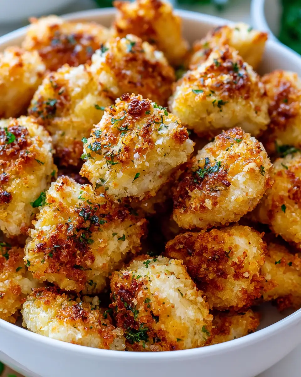 A delicious plate of Garlic Parmesan Chicken Bites (Air Fryer) for Quick Delight!