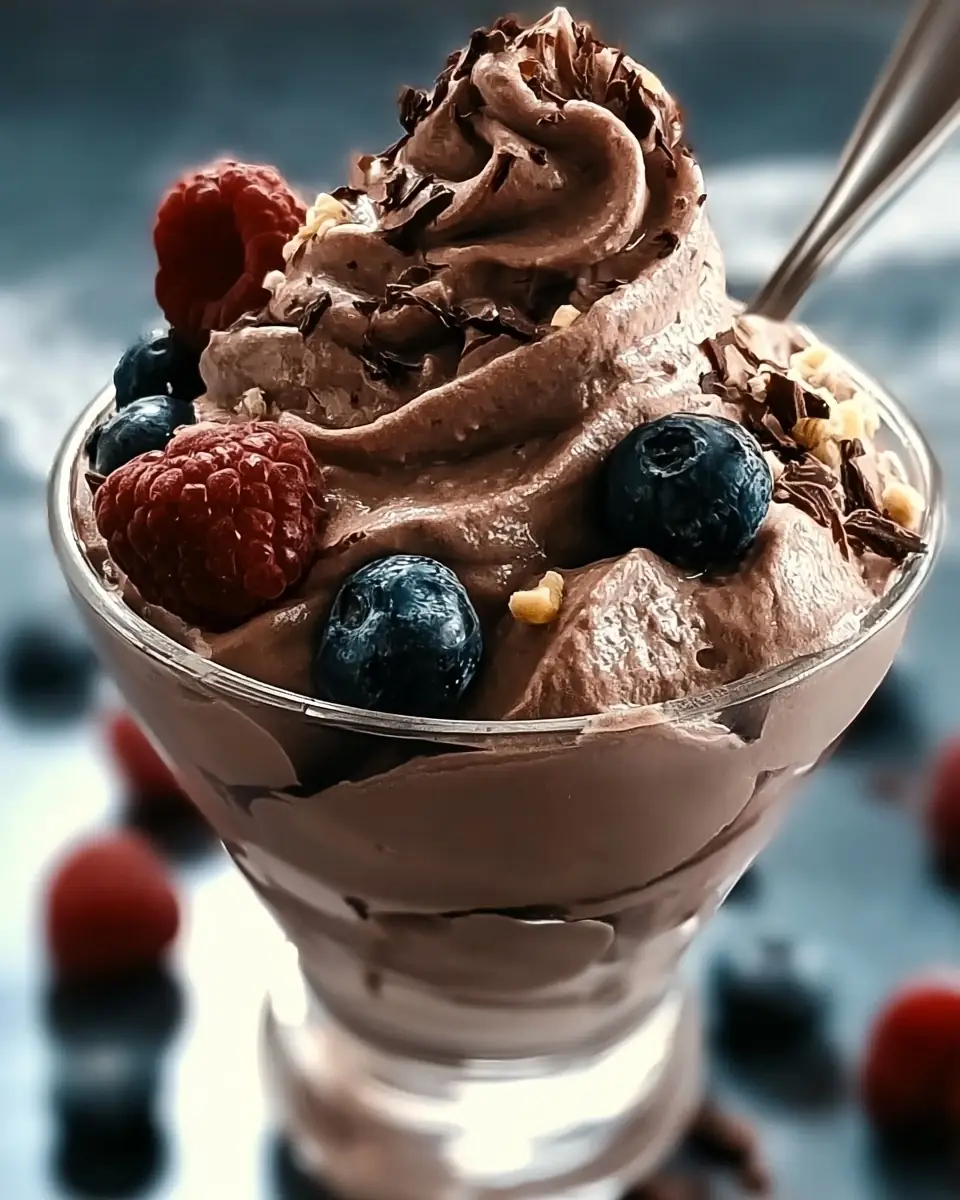 A delicious plate of Guilt-freier Chocolate Protein Fluff Genuss
