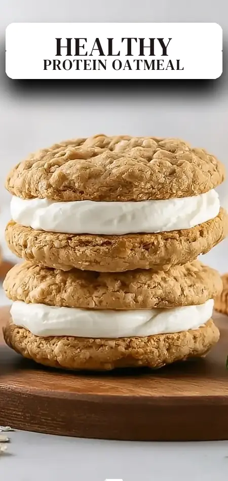 Pinterest pin (Design 2) for Actually Healthy Protein Oatmeal Cream Pies – A Sugar Free Low Fat Dessert Win