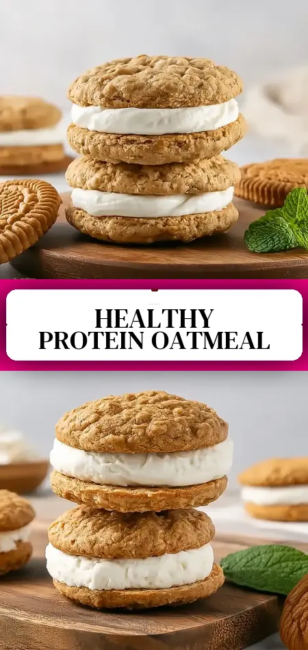 Pinterest pin (Design 3) for Actually Healthy Protein Oatmeal Cream Pies – A Sugar Free Low Fat Dessert Win