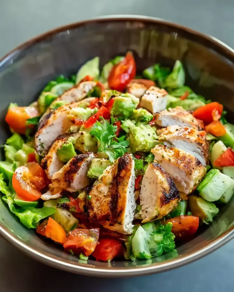 A delicious plate of Healthy Avocado Chicken Salad Recipe