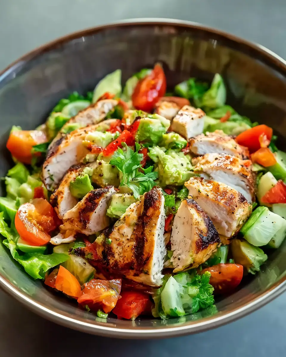 A delicious plate of Healthy Avocado Chicken Salad Recipe