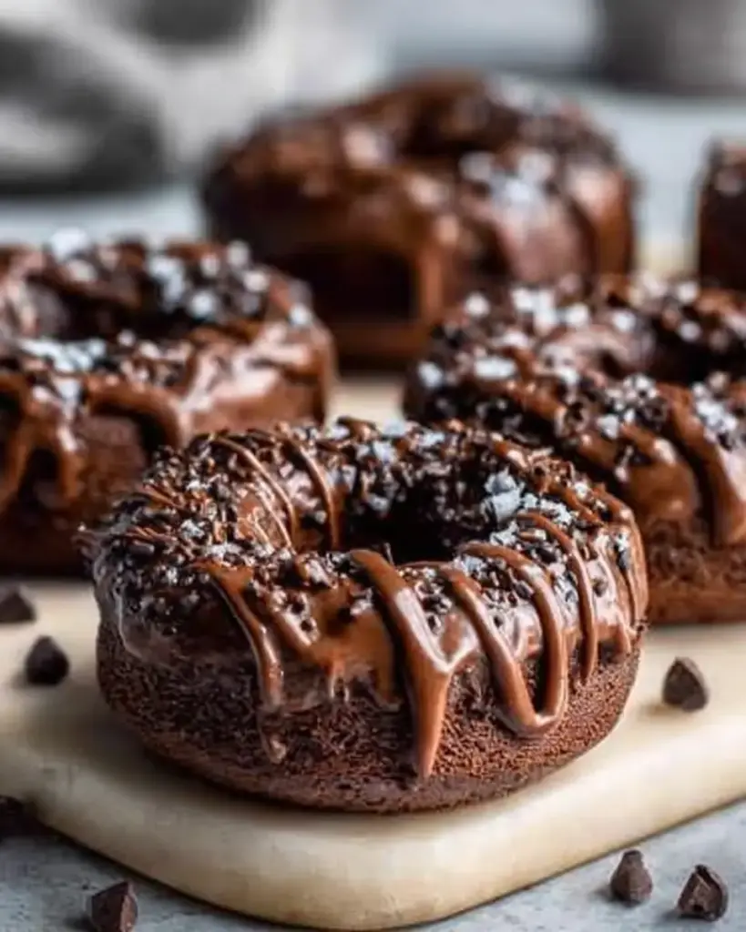 A delicious plate of Healthy Chocolate Protein Donuts | Guilt-Free Sweet Treat