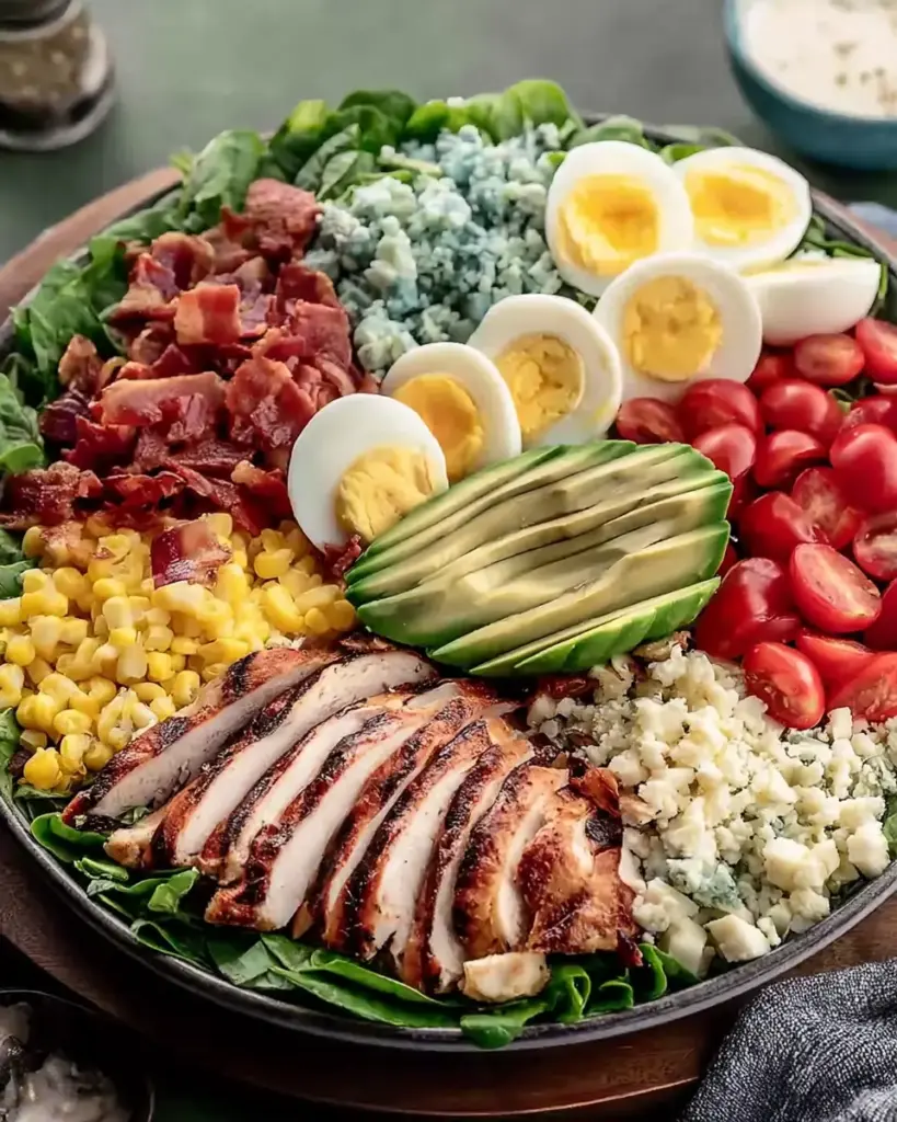A delicious plate of High Protein Chick Fil A Cobb Salad - FlirtyFood