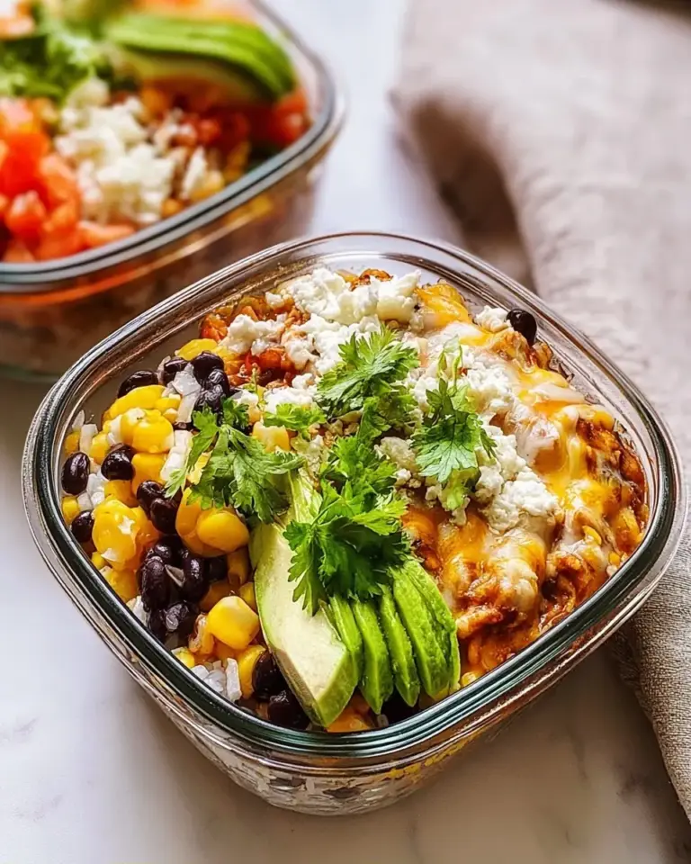 A delicious plate of High-Protein Chicken Cottage Cheese Enchilada Bowls You’ll Love