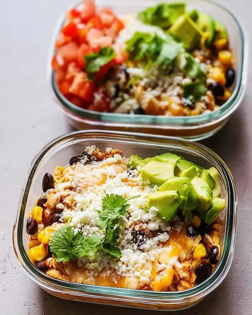 A delicious plate of High-Protein Chicken Cottage Cheese Enchilada Bowls You’ll Love