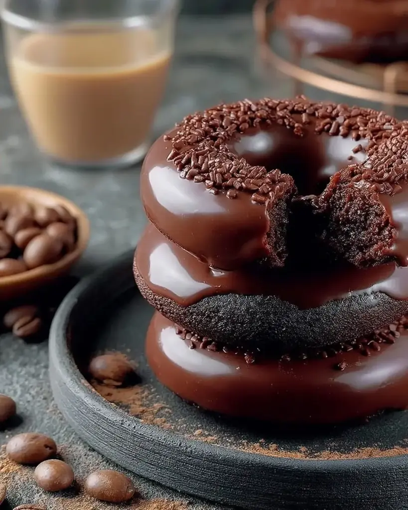 A delicious plate of High Protein Chocolate Protein Donuts