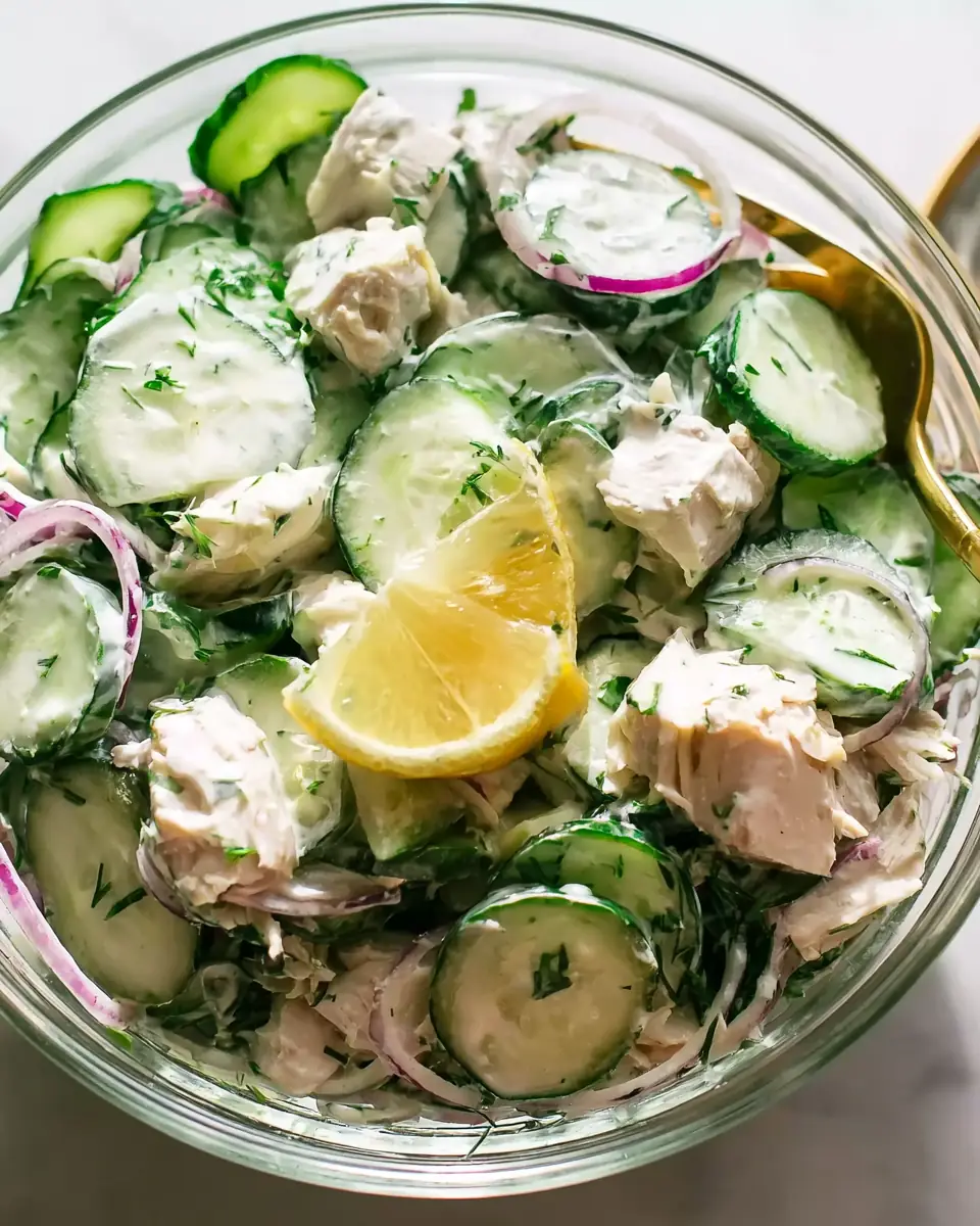A delicious plate of High Protein Cucumber Salad
