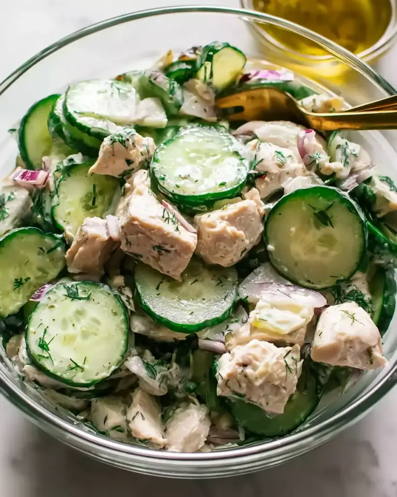 A delicious plate of High Protein Cucumber Salad