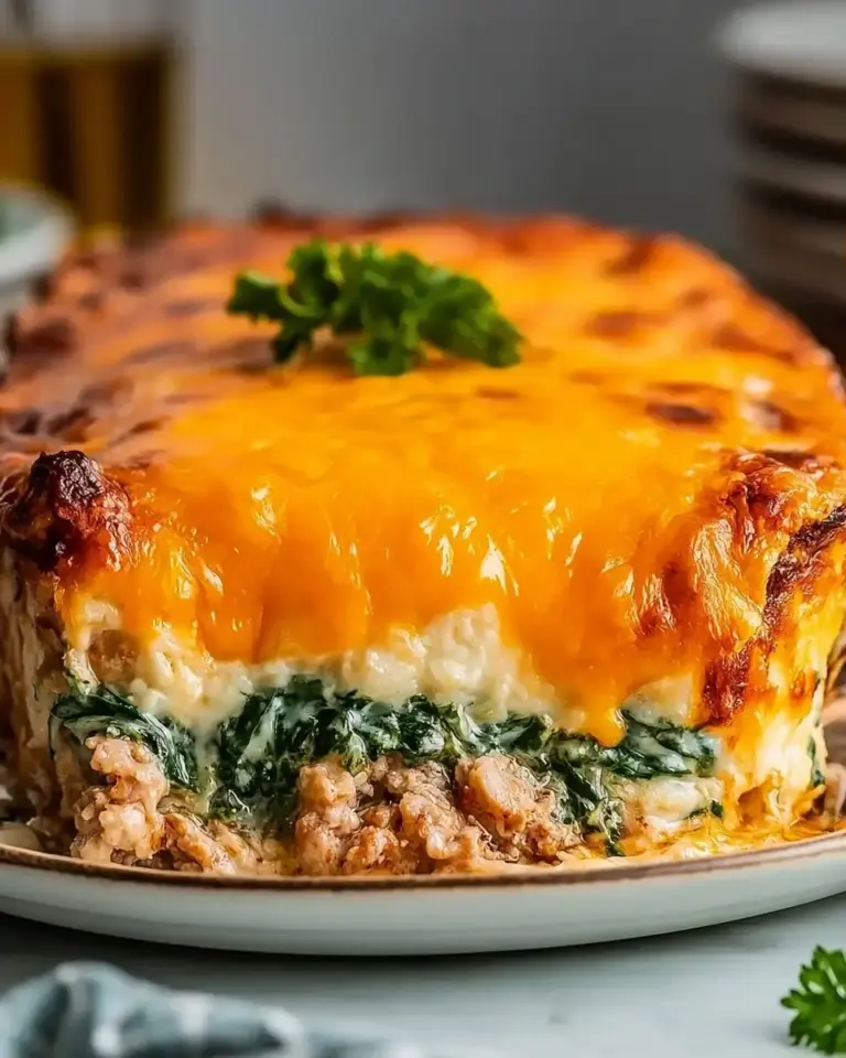 A delicious plate of High Protein Ground Turkey Casserole (Easy, Cheesy, Family-Favorite)