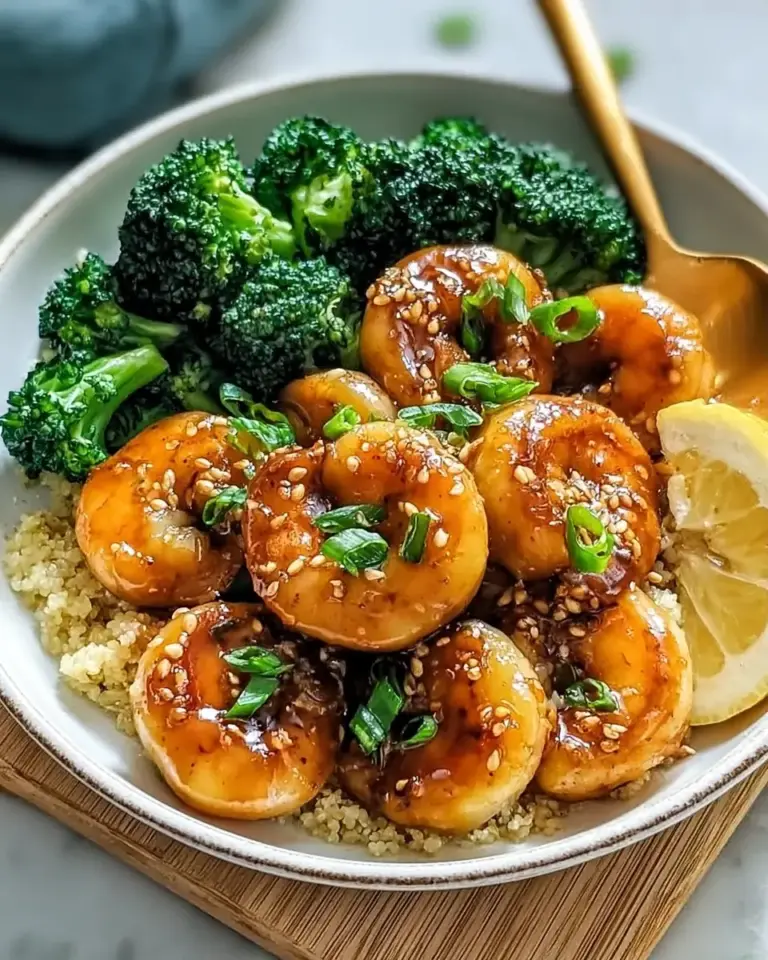 A delicious plate of High-Protein Honey Garlic Shrimp