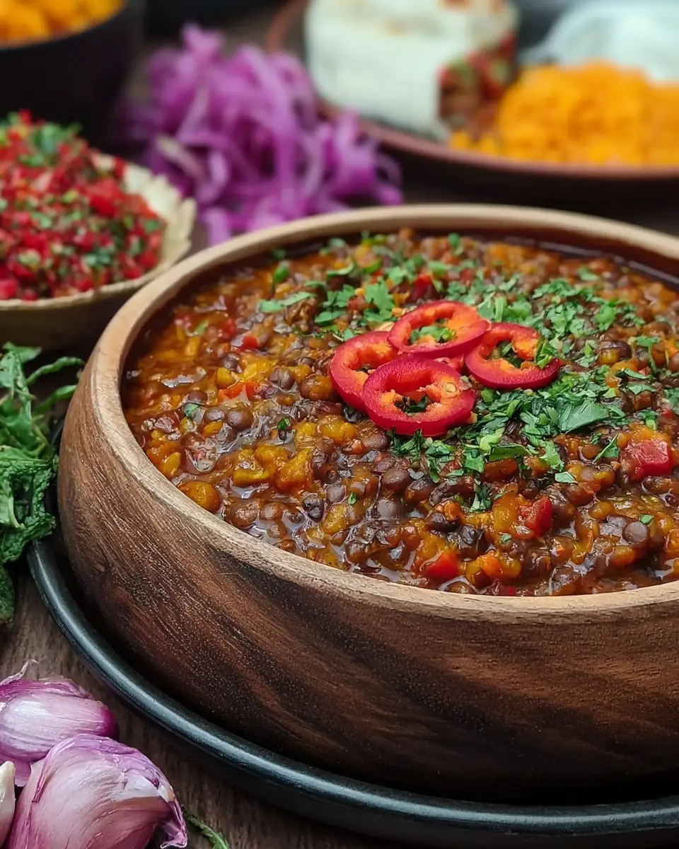 A delicious plate of High Protein Spicy Lentil Curry
