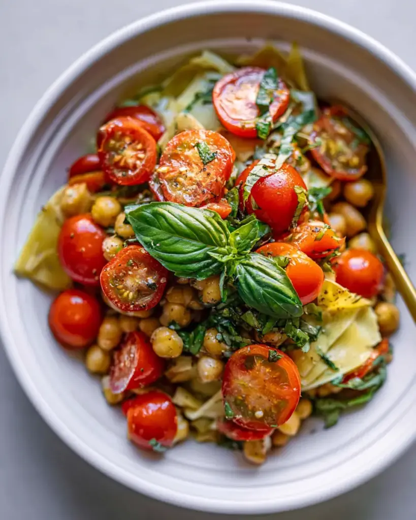 A delicious plate of High-Protein Tomato & Basil Salad