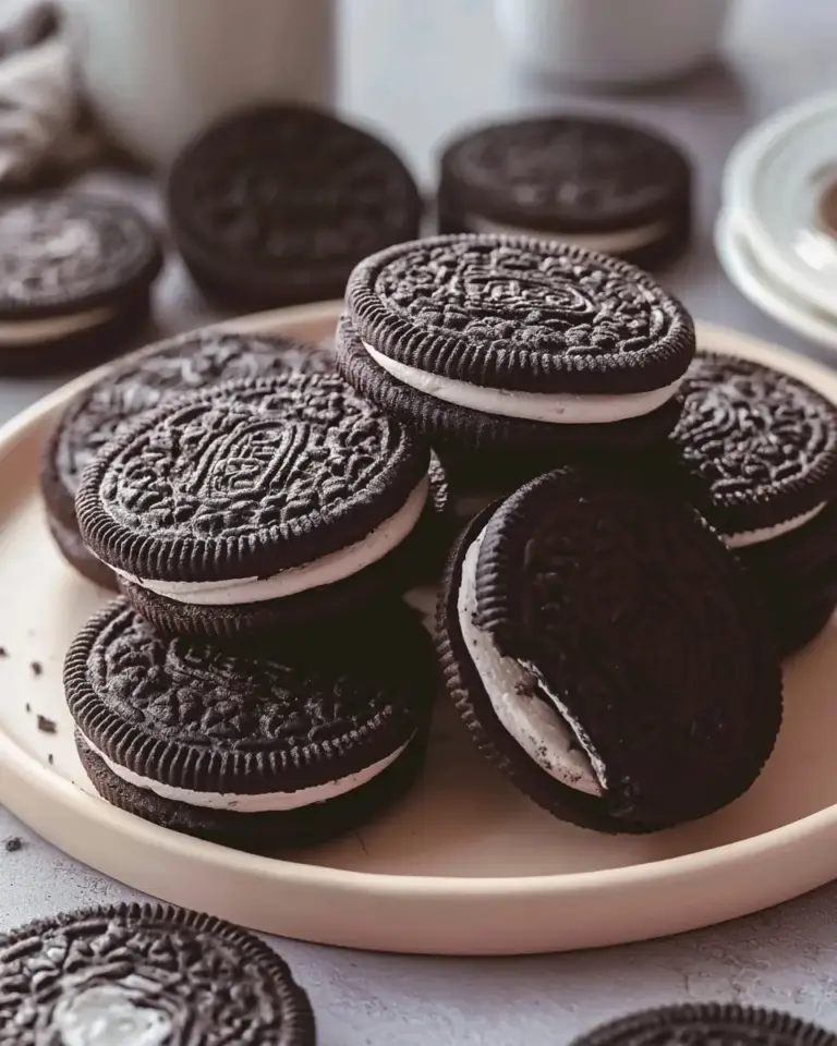 A delicious plate of Homemade Oreo Cookies