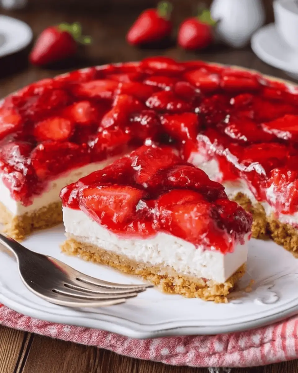 A delicious plate of INCREDIBLE STRAWBERRY CHEESECAKE RECIPE