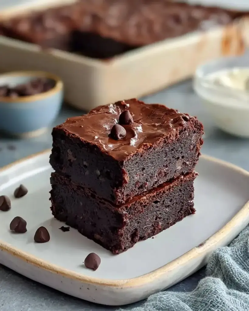 A delicious plate of Irresistible High Protein Greek Yogurt Brownies