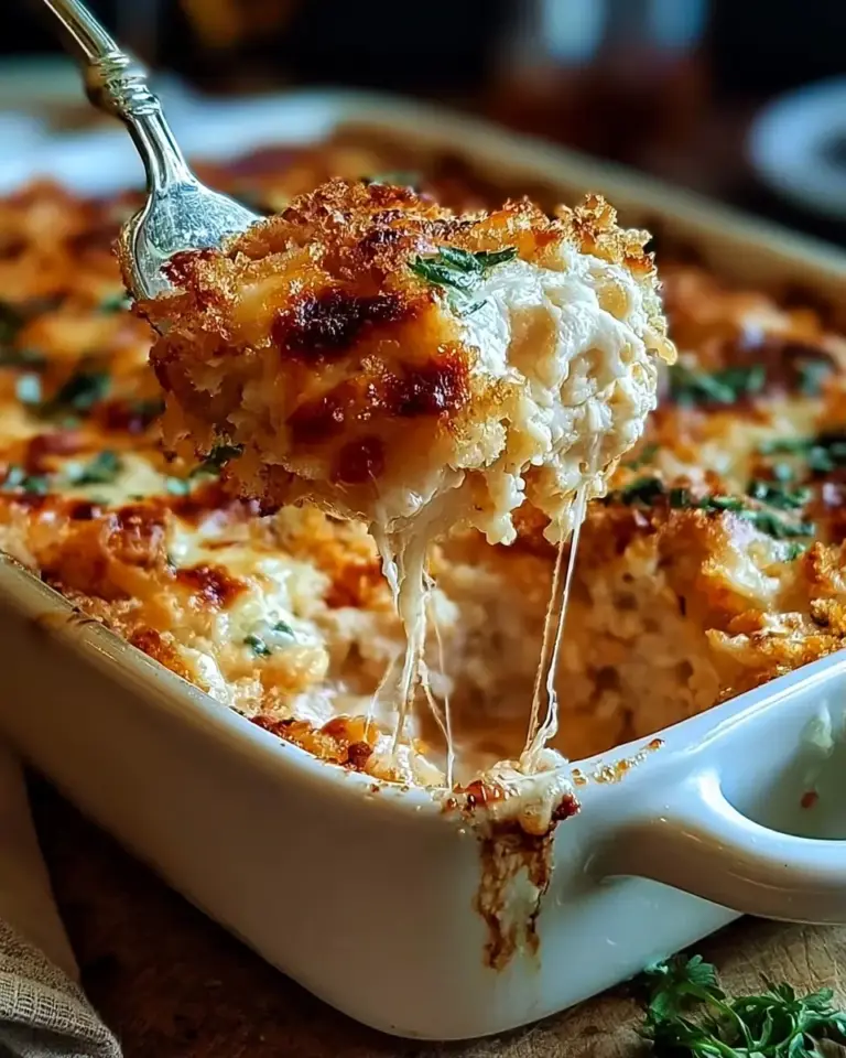 A delicious plate of Irresistibly Cheesy High Protein Chicken Parmesan Casserole