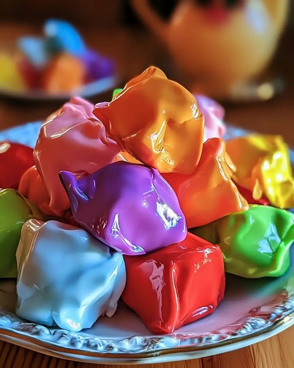A delicious plate of Kool-Aid Taffy