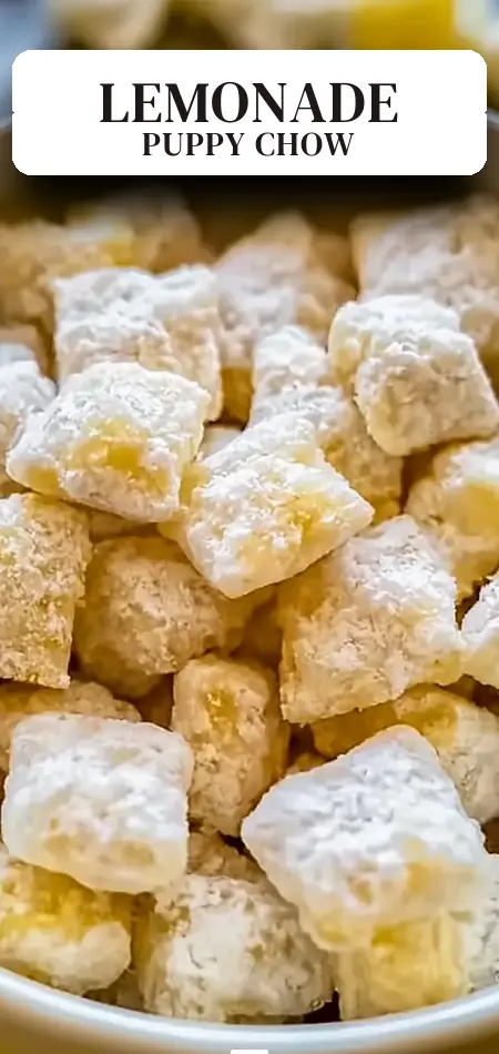 Pinterest pin (Design 2) for Lemonade Puppy Chow Snack: A Sweet Burst of Summer Fun
