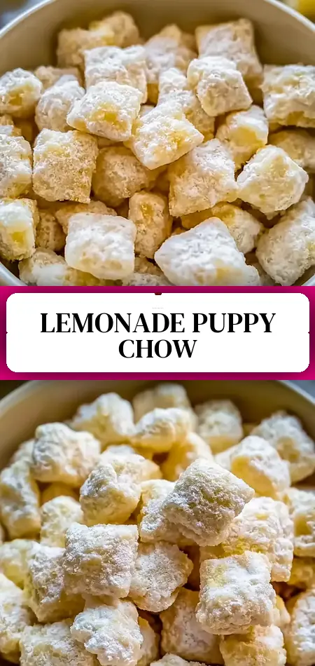 Pinterest pin (Design 3) for Lemonade Puppy Chow Snack: A Sweet Burst of Summer Fun